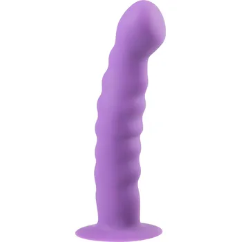 Dildo Easytoys - vlnitý dildo s přísavkou (fialový)