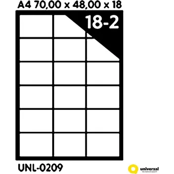 Papír Samolepicí etikety A4 70 x 48 x 18, 100 listů