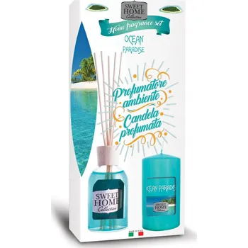 Osvěžovač vzduchu Aroma difuzér 102701 Sweet Home Ocean Paradise 100 ml.Dárkový set difuzoru a svíčky 135g.