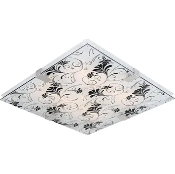 Stropní čtvercové skleněné svítidlo Vagante 31x31 bílé do obýváku, kuchyně a ložnice