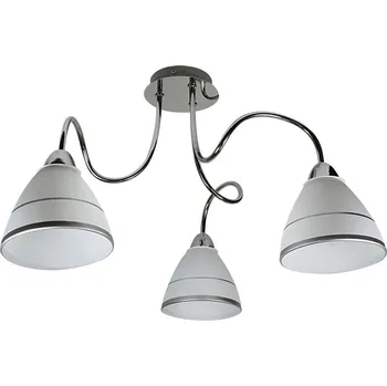 Stropní svítidlo Elf klasické 3bodové skleněné chrom do obýváku kuchyně a jídelny