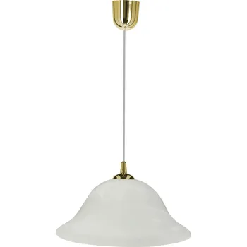 Závěsné skleněné svítidlo Vera zlaté do obýváku a jídelny s alabastrovým stínidlem 25 cm