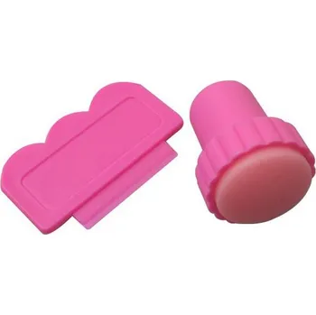 Sada Monica's Nails razítko a škrabka růžová