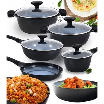 Sada nádobí SADA HRNCŮ NEPŘILNAVÁ POVRCHOVÁ ÚPRAVA INDUKCE PLYNOVÁ TROUBA 9 EL.