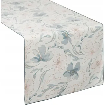 Obraz Běžec na stůl 40x180 Ines béžová modrá s potiskem květin