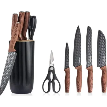 Kuchyňský nůž Gooda 6-dílná sada kuchyňských nožů s blokem černá