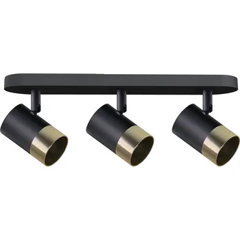 Stropní svítidlo Tobi moderní černo-zlaté 3bodové nastavitelné do obýváku a kuchyně