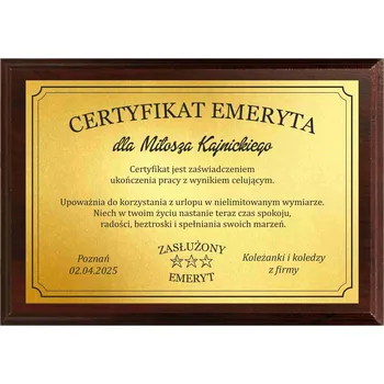 Obraz Dřevěná soška bronzové barvy s personalizací