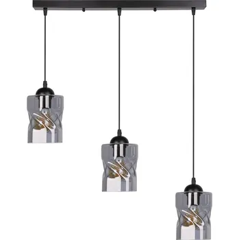 Závěsné svítidlo Felis černé skleněné 3bodové nastavitelné do kuchyně a nad stůl