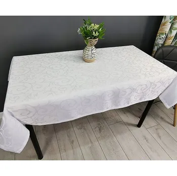 ubrus Ubrus odolný proti skvrnám stylové ornamenty bílý 145x240 elegantní sváteční