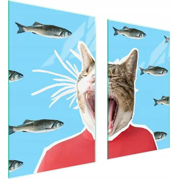 Obraz Skleněná ochranná deska na sporák 75x52 Kočka