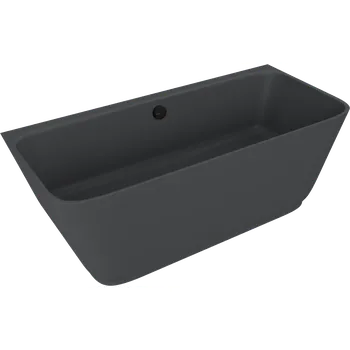 Vana Polysan Skylla Nástěnná stojící vana litý mramor 169x75x60cm, antracit mat, 72430.51