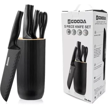 Kuchyňský nůž Gooda 5 dílná sada kuchyňských nožů s blokem 37202