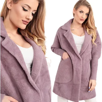 Dámský kabát KABÁT PARKA SVETR PONČO ALPAKA TEPLÝ POHODLNÝ DÁMSKÝ BARVA 1918