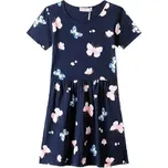 BAVLNĚNÉ DÍVČÍ ŠATY S MOTÝLKY KUGO NOVINKA Barva: Tmavě modrá, Velikost: 116