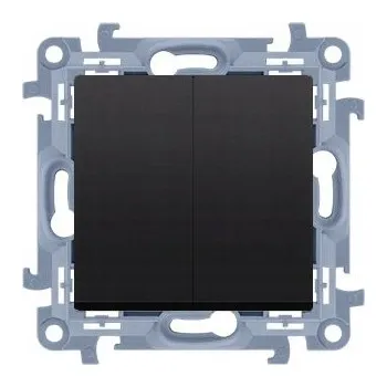 vypínač Simon 10 Dvojitý schodišťový přepínač bez piktogramu, černá matná CW6/2.01/X/49