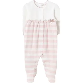 Kojenecký overall MAYORAL dívčí overal s proužky bílá, růžová vel. 70 cm