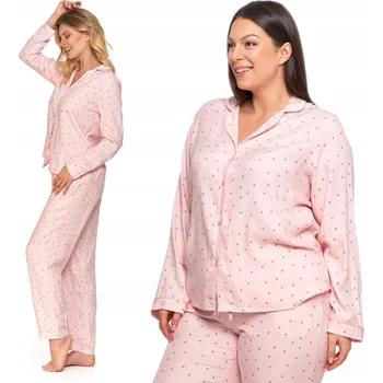 Dámské noční prádlo Roztomilé dámské pyžamo s puntíky, dvoudílné, dlouhý rukáv, kalhoty MORAJ M