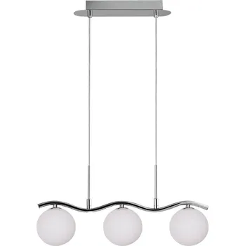 Závěsné svítidlo Ramon moderní chrom-bílá 3bodová do obývacího pokoje a jídelny