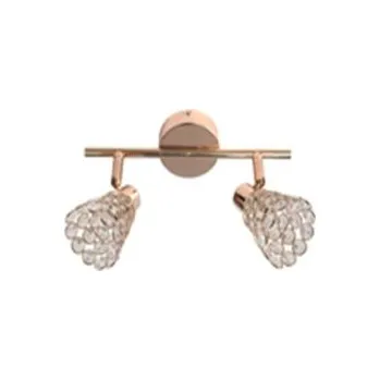 Stropní svítidlo Glossy moderní růžové zlato 2bodové nastavitelné do obýváku a ložnice