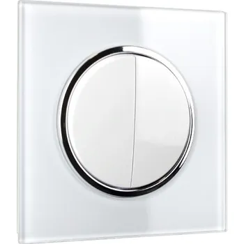 vypínač Elhard Vypínač Rondo Glass č.5 se skleněným rámečkem, bílý - kompletní