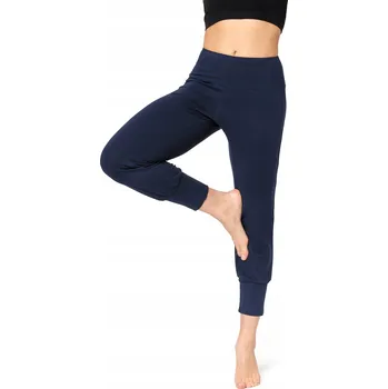 Dámské legíny Jógové kalhoty 3/4 harémky legíny dámské BLV50-283 Tmavě modrá XXL