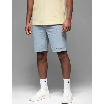 Pánské kraťasy Pánské krátké teplákové šortky s potiskem - světle modré V1 OM-SRSK-0138 - S