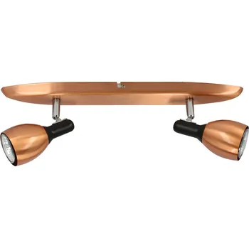 Stropní svítidlo Cross měděné nastavitelné dvouzdrojové do obýváku kuchyně a jídelny