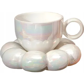 ŠÁLEK S PODŠÁLKEM NA KÁVU A ČAJ PORCELÁNOVÝ SKLENĚNÝ SKLENICE