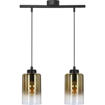 Moderní závěsné svítidlo Aspra černé jantarové sklo do obýváku a ložnice 2 zdroje