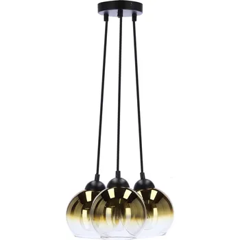 Závěsné svítidlo Nubia 3bodové černé a zlaté koule do obýváku, nad stůl nebo kuchyňský ostrůvek