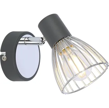 Nástěnné svítidlo Moderní nástěnné svítidlo Modo černé s chromem kovové s otočným stínidlem do ložnice