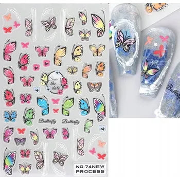 samolepka Samolepicí 3D motýlkové Samolepky na nehty R166