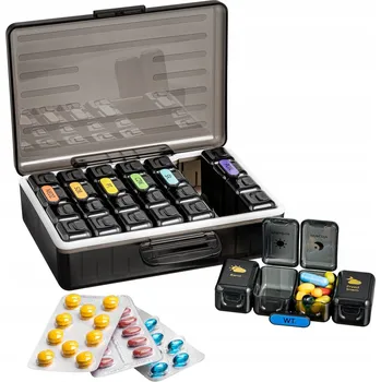 Lékovka Zásobník krabička organizér na léky 7 dní – vodotěsný PREMIUM 7x4