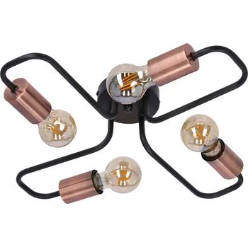 Industriální stropní lampa Herpe černá 4-světelná do obýváku, kuchyně nebo jídelny