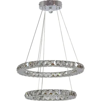 Závěsné LED svítidlo Lords 42 chrom nastavitelné moderní do obýváku a jídelny