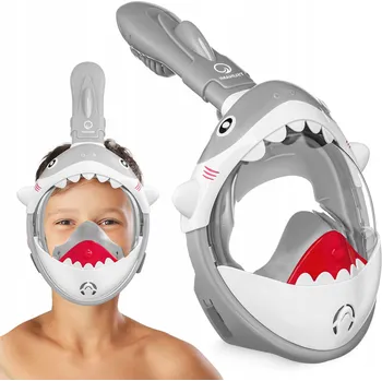 Potápěčská maska Potápěčské Brýle Tsunami celoobličejová dětská panoramatická šedá