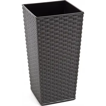 Květináč Plast Květináč šedý Lamela 30 cm x 30 x 57 cm