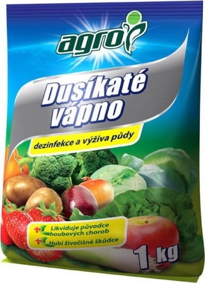 Agro Dusíkaté vápno je vhodné zejména k pěstování košťálovin, ovoce, zeleniny, bobulovin, jahod a brambor.
