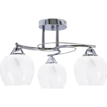 Moderní stropní svítidlo Prego chrom 3bodové do obýváku a jídelny skleněné