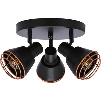 Stropní svítidlo Neria černé kovové s měděným stínidlem do obýváku moderní 36 cm