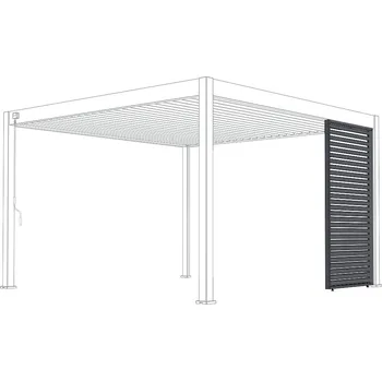 Pergola ROJAPLAST Boční stínicí panel pro bioklimatické pergoly, fixní lamely, antracit, různé velikosti Šířka: 1 m