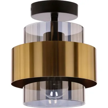 Stropní svítidlo Spiega černé zlaté kouřové sklo moderní do obývacího pokoje a jídelny