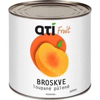Konzervované ovoce ATI Fruit Broskve loupané půlené 2650ml