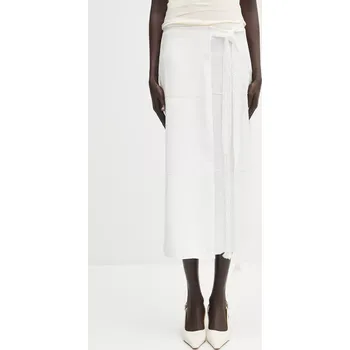 Dámská sukně Sukně Wales Bonner Antille bílá barva, midi, WS25SK05.VI03.100, 42, 00X
