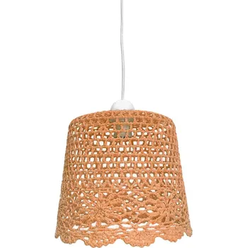 Závěsné svítidlo Nonna 27 oranžové z tkaniny do obýváku a ložnice, vzdušné, 27 cm