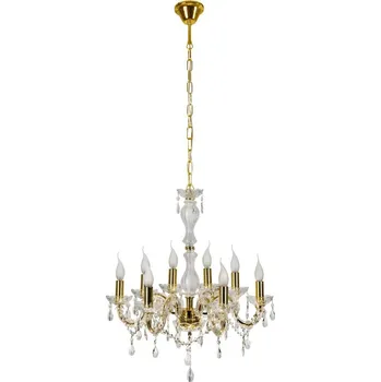 Křišťálový lustr Maria Teresa zlatý do obýváku a ložnice, nastavitelný, 8-ramenný