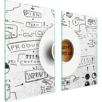 Obraz Skleněná ochranná deska na sporák 75x52 Káva