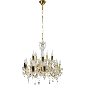 Křišťálový lustr Maria Teresa zlatý 15-ramenný do obýváku a ložnice CANDELLUX