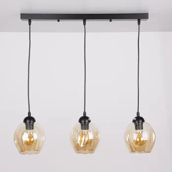 Závěsné svítidlo Aspa moderní skleněné tříramenné hnědé do obýváku a jídelny